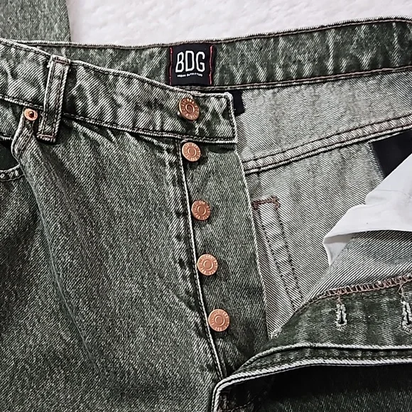 Urban Outfitters BDG Slim Straight Acid Green Jeans 30 Button Fly - Picture 11 of 11